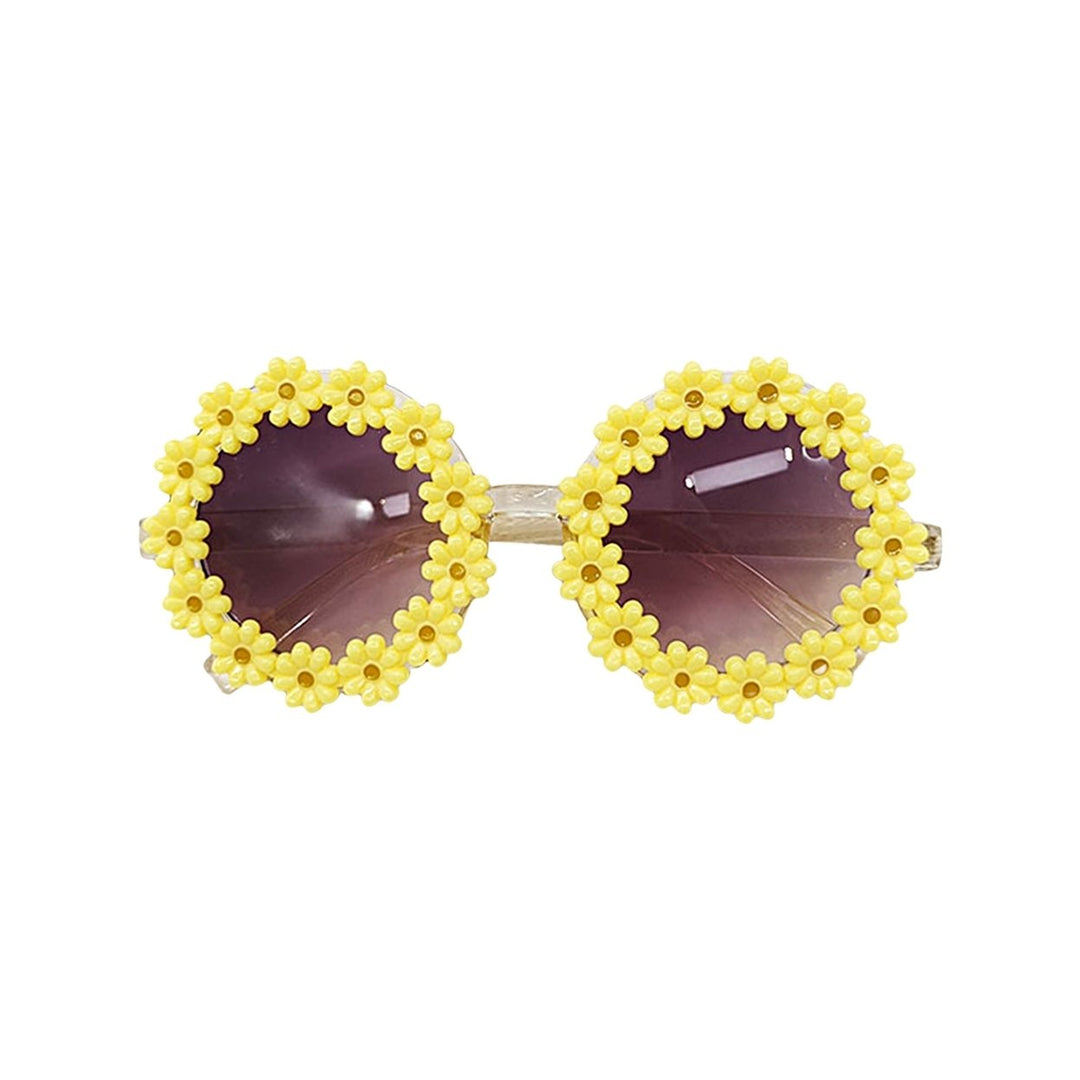 Sun Protection Kids Sunglasses Anti-UV Creative Round Sunflower Children Glasses for Holiday Image 4