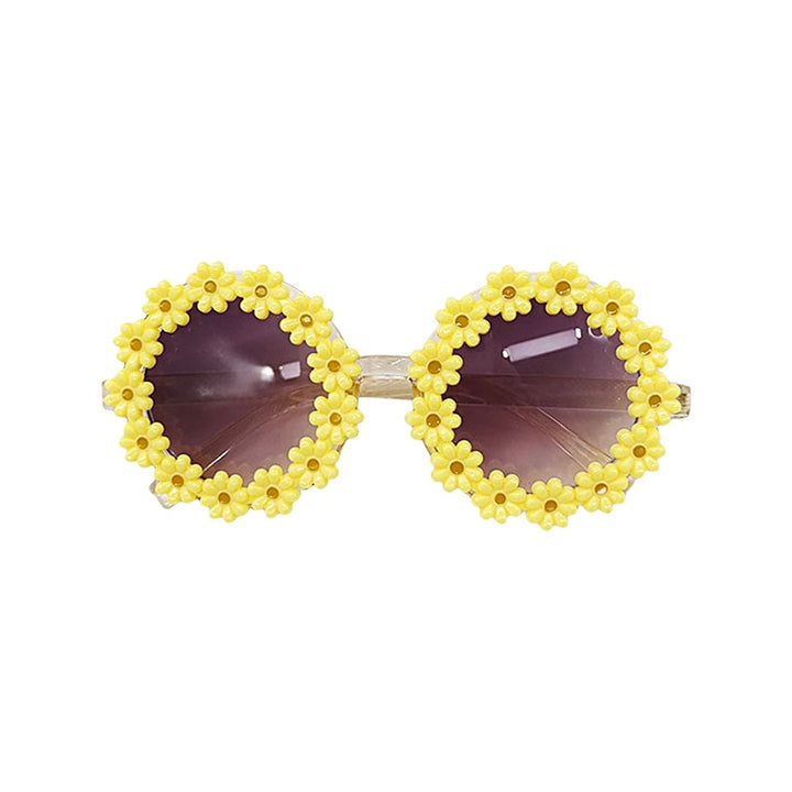 Sun Protection Kids Sunglasses Anti-UV Creative Round Sunflower Children Glasses for Holiday Image 1
