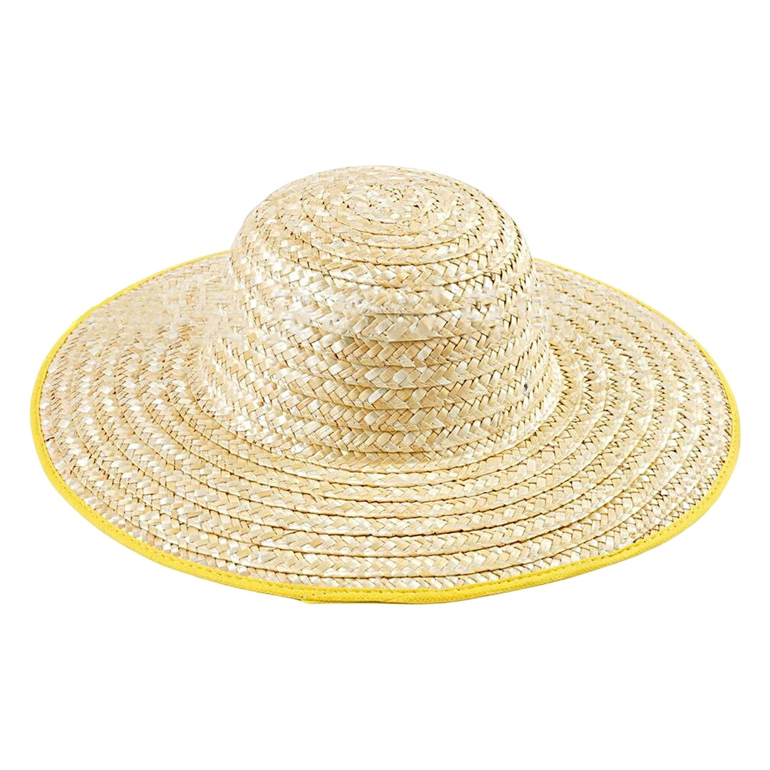 Straw Hat Breathable Big-brimmed Convenient Anti-UV Sunproof Sunshade Hat for Fishing Image 12