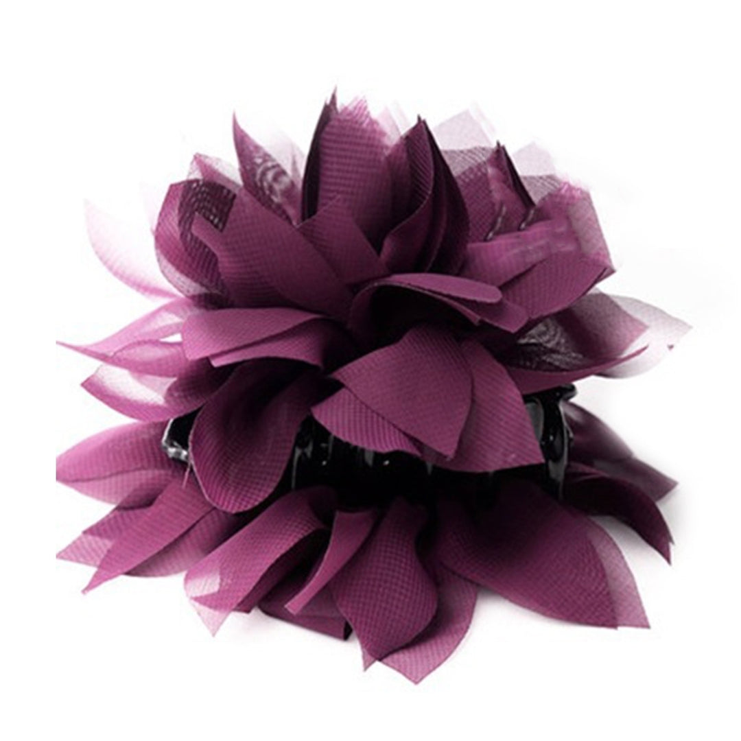 Non-slip Crossing Teeth Hair Claw Headwear Flower Decor Bath Hair Claw Styling Tool Image 4