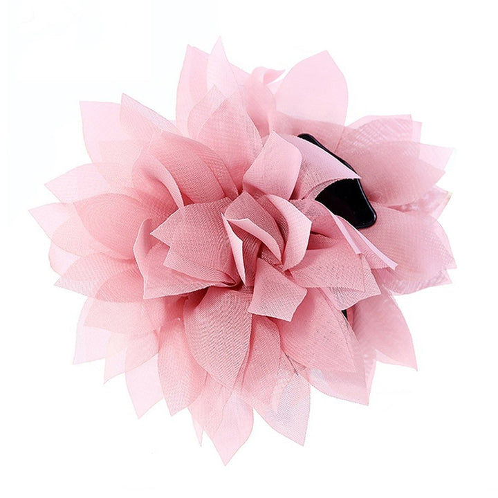 Non-slip Crossing Teeth Hair Claw Headwear Flower Decor Bath Hair Claw Styling Tool Image 4