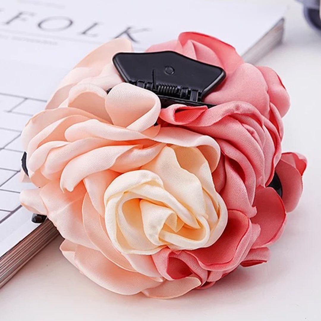 Non-slip Crossing Teeth Hair Claw Headwear Flower Decor Bath Hair Claw Styling Tool Image 8