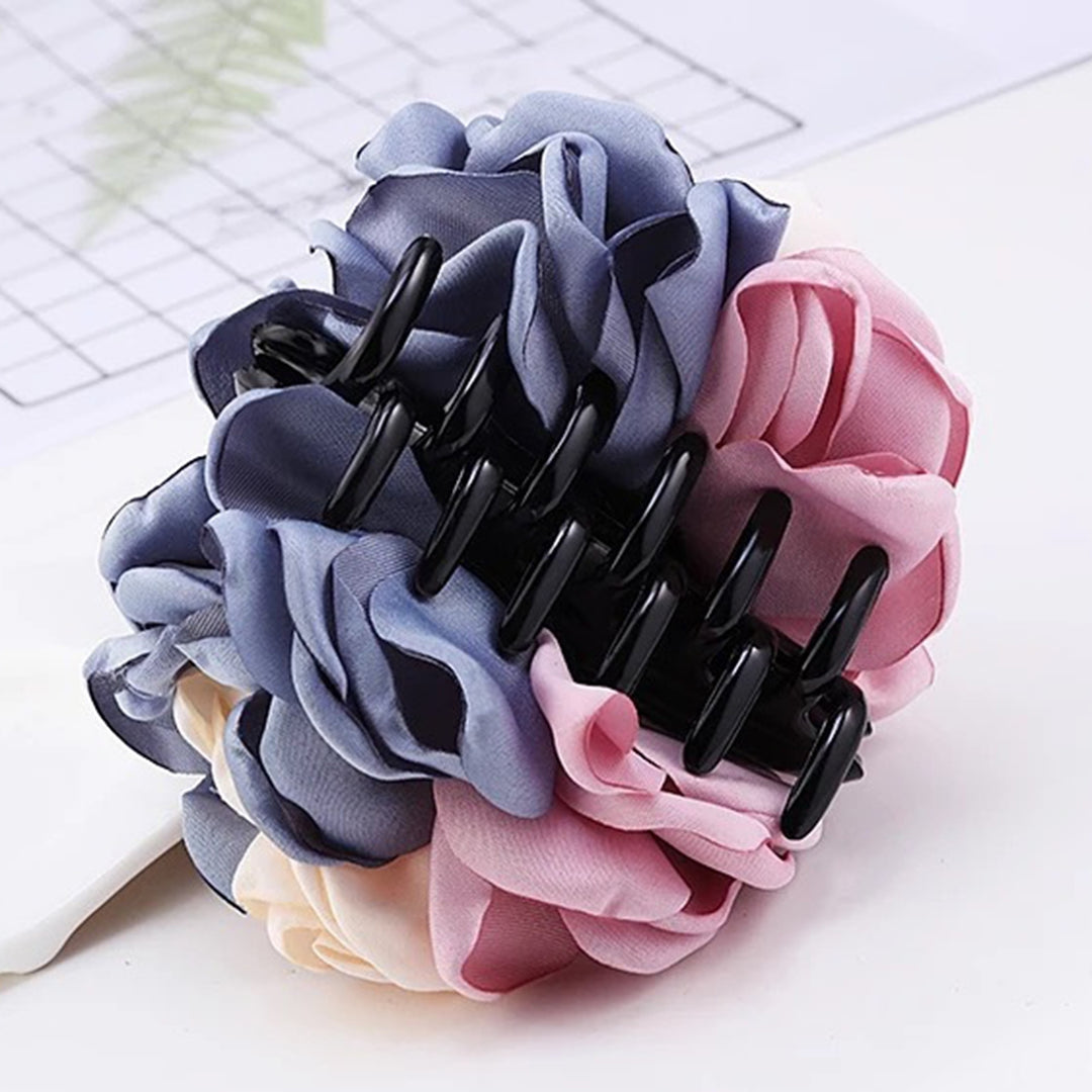 Non-slip Crossing Teeth Hair Claw Headwear Flower Decor Bath Hair Claw Styling Tool Image 11