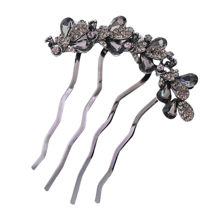 Non-slip Wave Teeth Shining Hair Stick Women Rhinestone Peacock Shape Hair Stick Hair Accessories Image 1