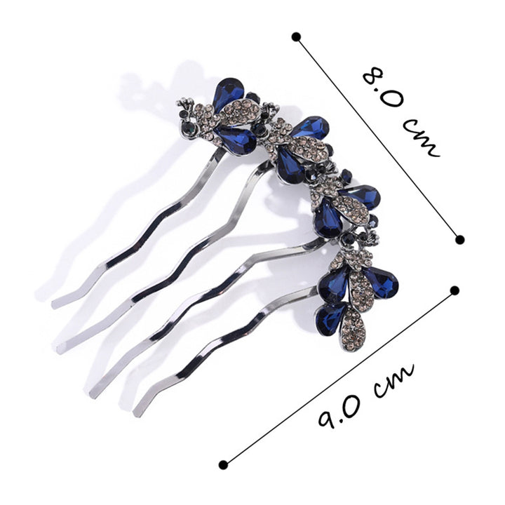 Non-slip Wave Teeth Shining Hair Stick Women Rhinestone Peacock Shape Hair Stick Hair Accessories Image 8