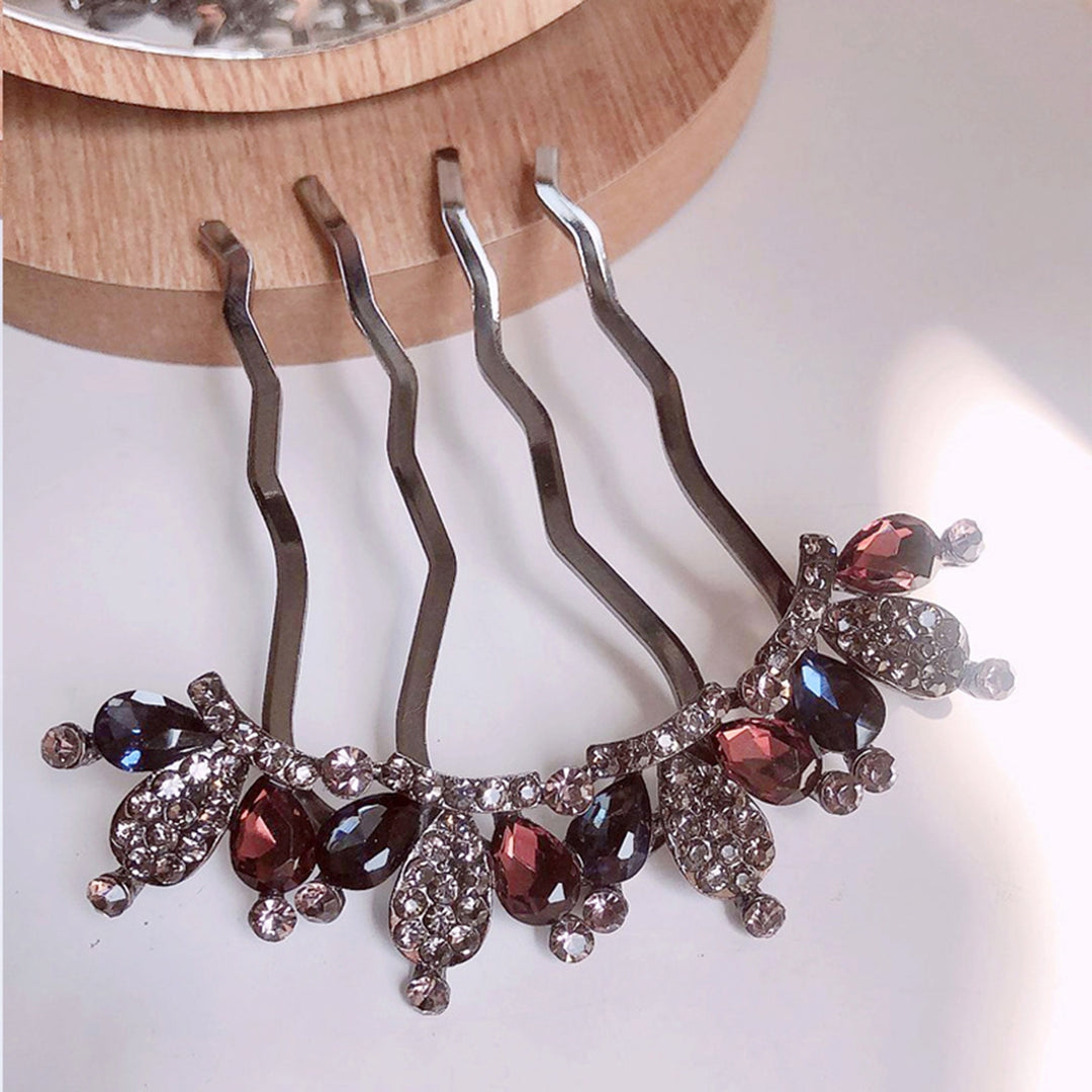 Non-slip Wave Teeth Shining Hair Stick Women Rhinestone Peacock Shape Hair Stick Hair Accessories Image 9