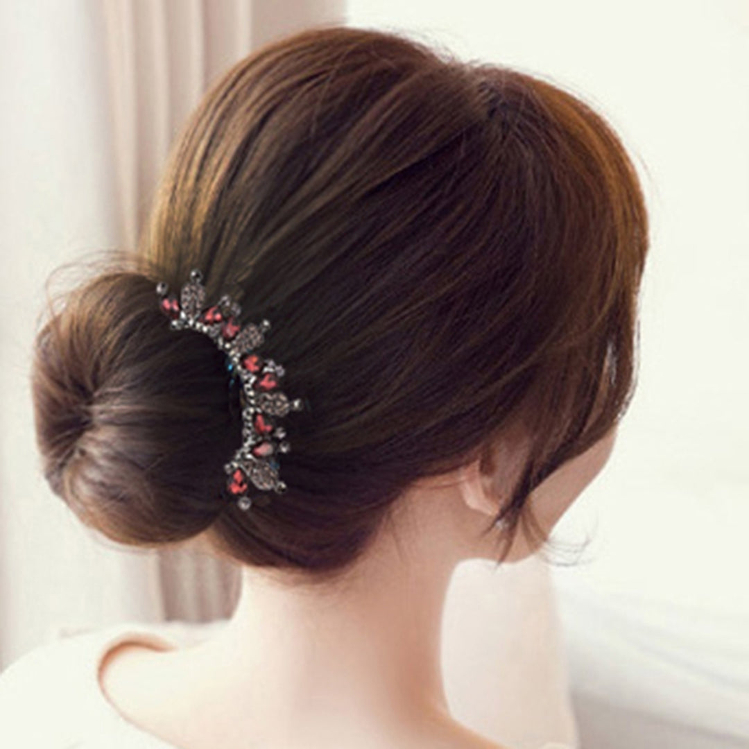 Non-slip Wave Teeth Shining Hair Stick Women Rhinestone Peacock Shape Hair Stick Hair Accessories Image 11