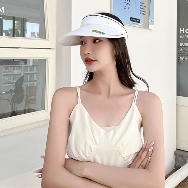 Women Sunhat Foldable Sunscreen Polyester Wide Brim Sports Baseball Sun Cap Visor Outdoor Supplies Image 10