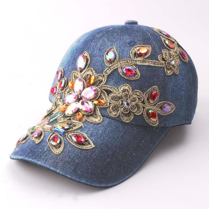 Baseball Cap Solid Color Windproof Lightweight Fashionable Bling Rhinestone Hip Hop Hat Birthday Gift Image 12