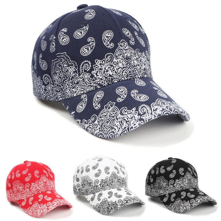 Retro Sun Hat Adjustable Hip Pop Cashew Nut Print Baseball Cap for Outdoor Image 1