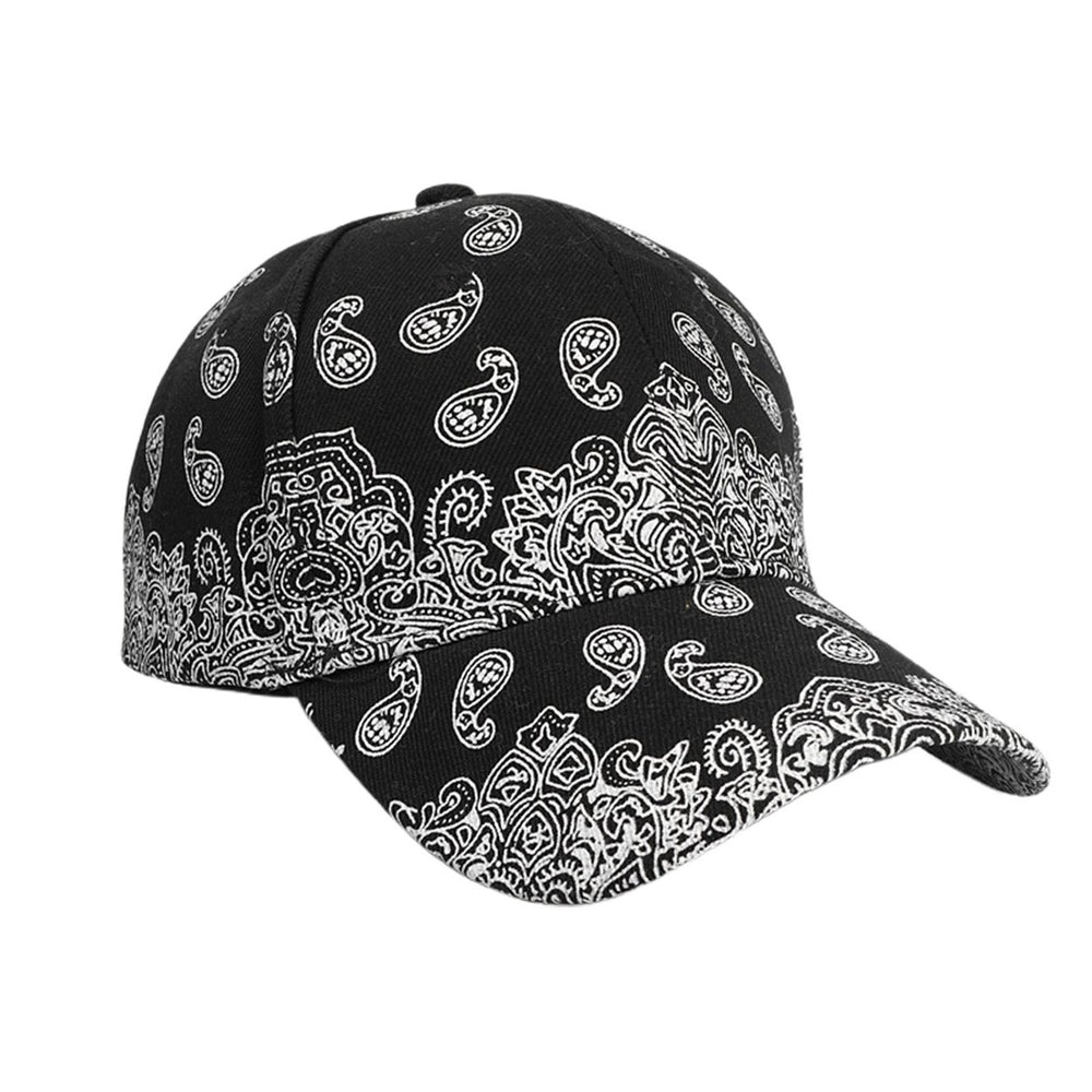 Retro Sun Hat Adjustable Hip Pop Cashew Nut Print Baseball Cap for Outdoor Image 2