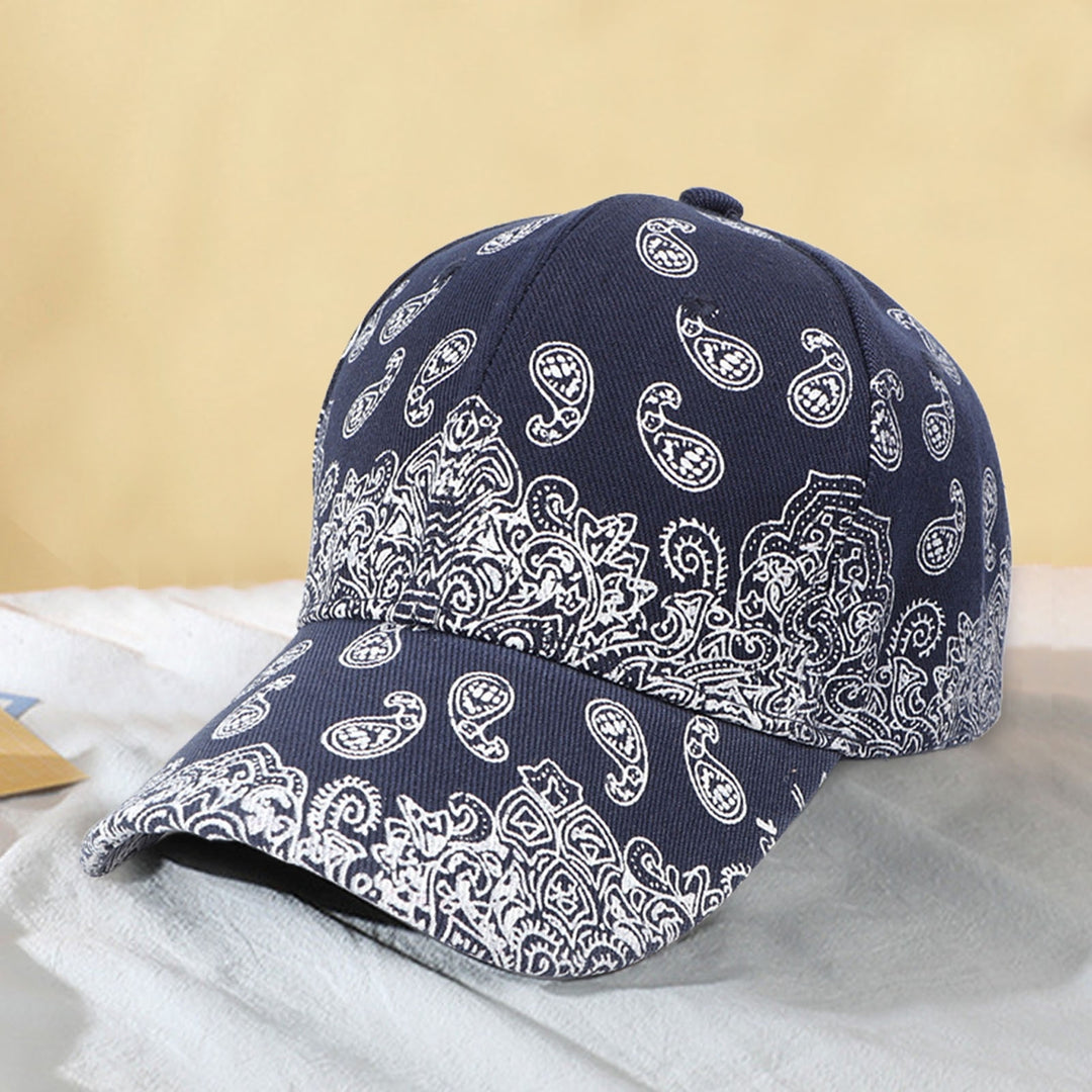 Retro Sun Hat Adjustable Hip Pop Cashew Nut Print Baseball Cap for Outdoor Image 8