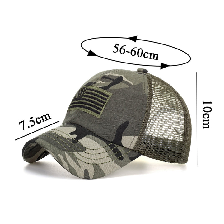 Baseball Cap Mesh Back Sun Protection Cotton Flag Embroidery Camouflage Sport Hat for Women Image 9