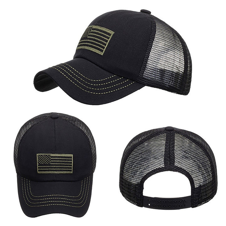 Baseball Cap Mesh Back Sun Protection Cotton Flag Embroidery Camouflage Sport Hat for Women Image 12