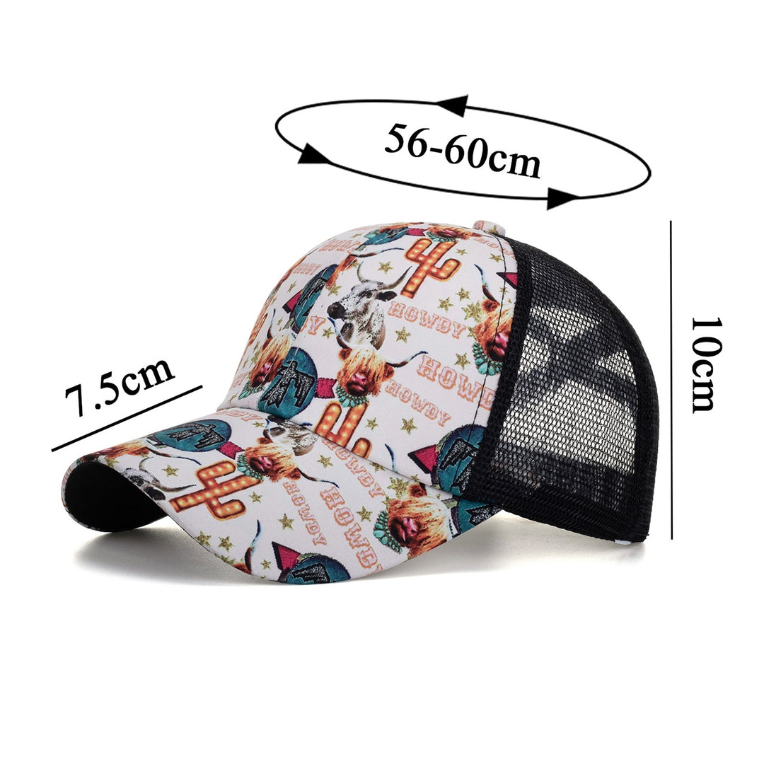 Baseball Cap Crossed Strap Sun Protection Unisex Style Colorful Graffiti Print Sport Hat for Women Image 6