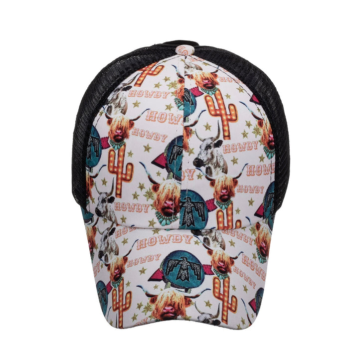 Baseball Cap Crossed Strap Sun Protection Unisex Style Colorful Graffiti Print Sport Hat for Women Image 8