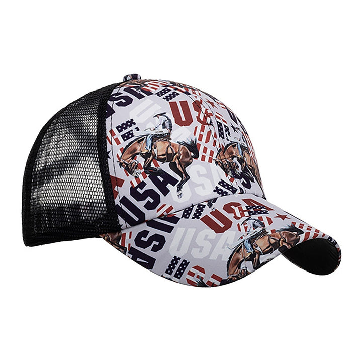 Baseball Cap Crossed Strap Sun Protection Casual Fashion Graffiti Print Running Hat for Women Image 4