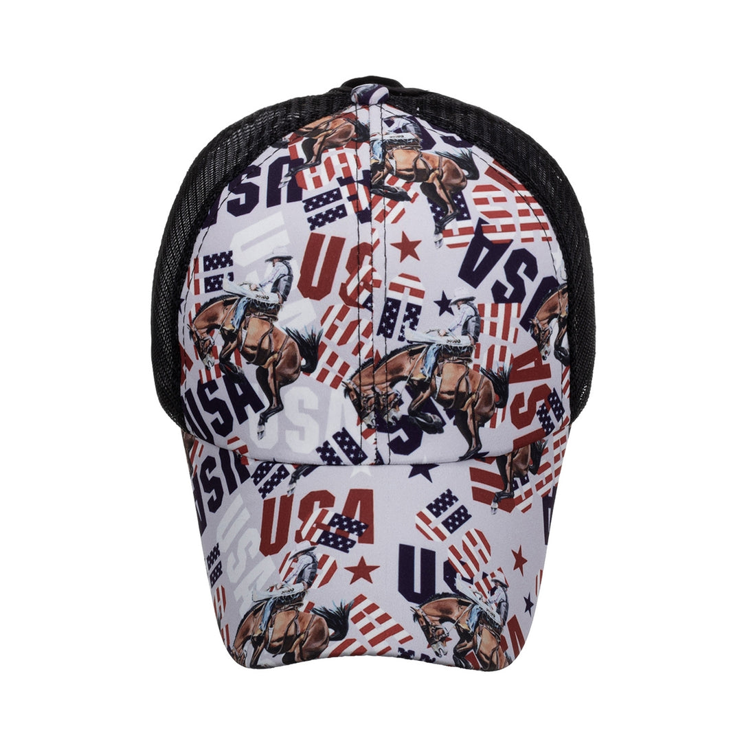 Baseball Cap Crossed Strap Sun Protection Casual Fashion Graffiti Print Running Hat for Women Image 8