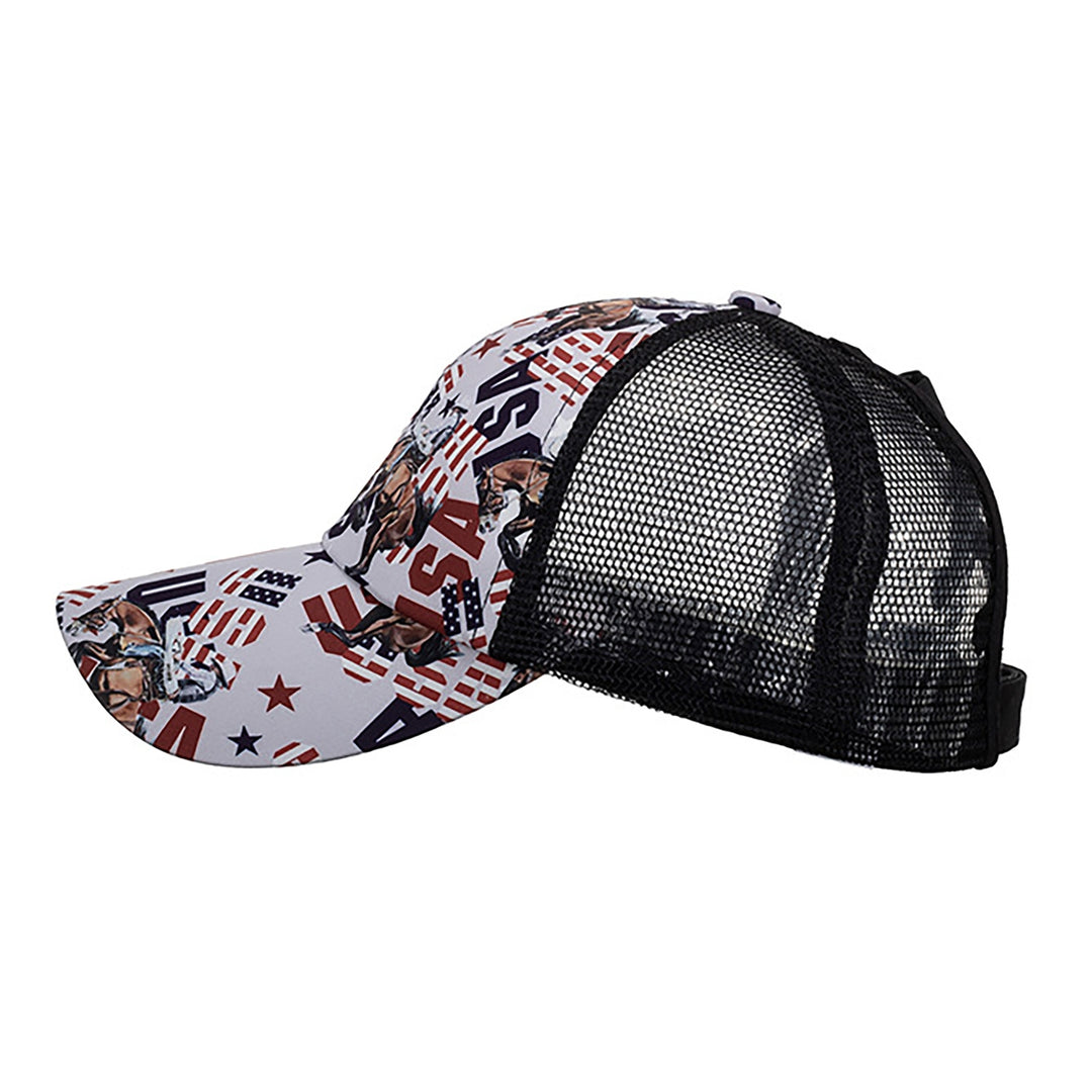 Baseball Cap Crossed Strap Sun Protection Casual Fashion Graffiti Print Running Hat for Women Image 9