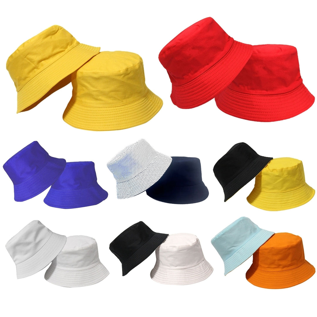 Bucket Hat Folding Sun Protection Double-sided Wear Wide Brim Unisex Sun Hat for Vacation Image 1