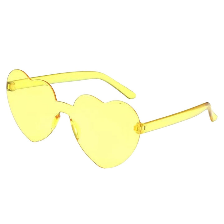 Lady Sunglasses Eye Protection Solid Color Cute Heart Shape Transparent Outdoor Sunglasses for Travel Image 1