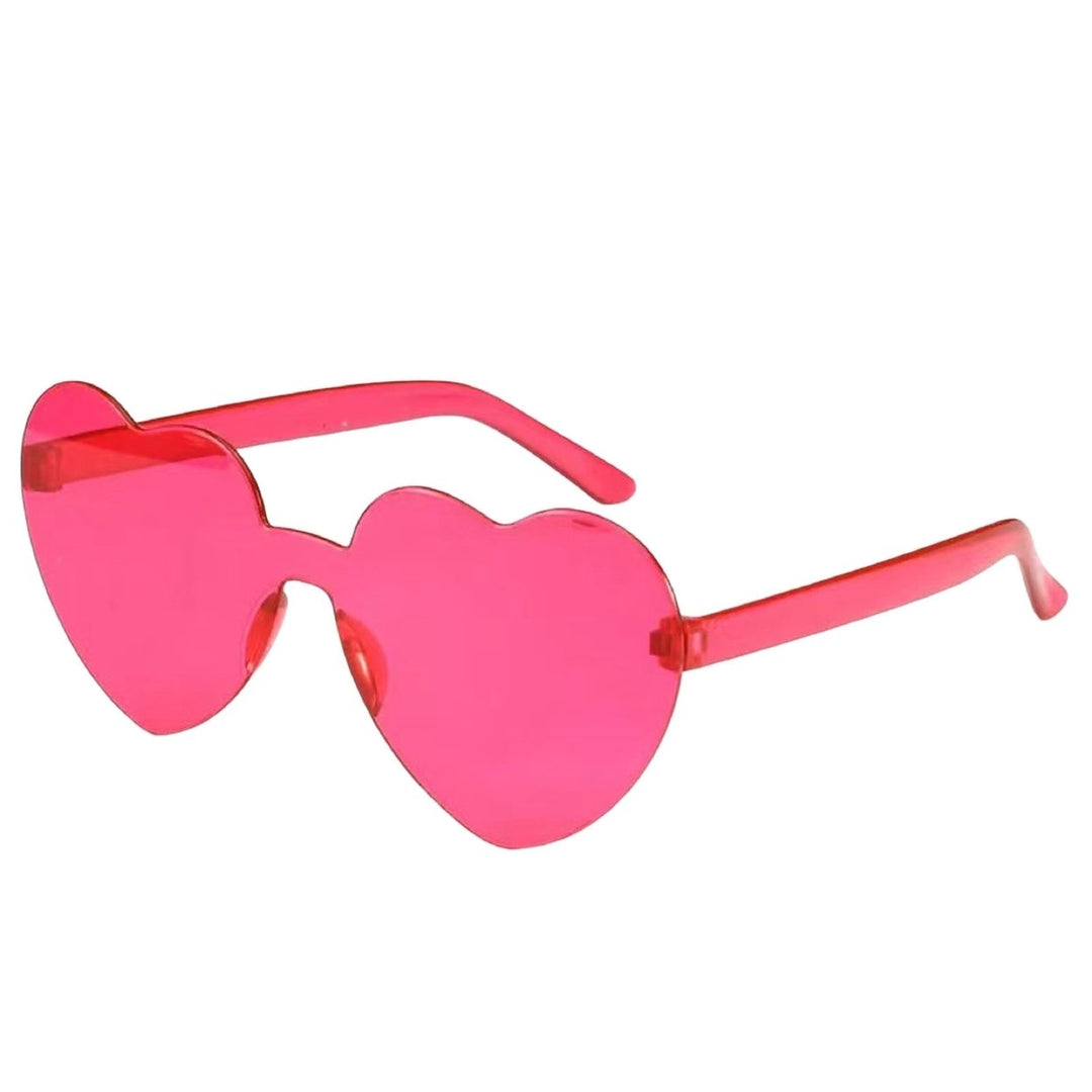 Lady Sunglasses Eye Protection Solid Color Cute Heart Shape Transparent Outdoor Sunglasses for Travel Image 1