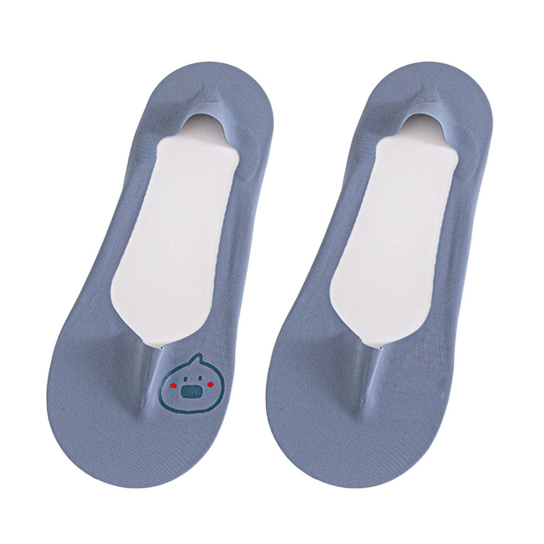 1 Pair Liner Socks Non-slip Breathable Invisible Animal Print Women Ice Silk Socks for Summer Image 4