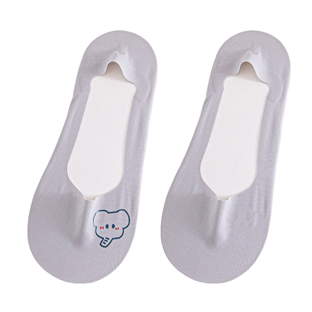 1 Pair Liner Socks Non-slip Breathable Invisible Animal Print Women Ice Silk Socks for Summer Image 9