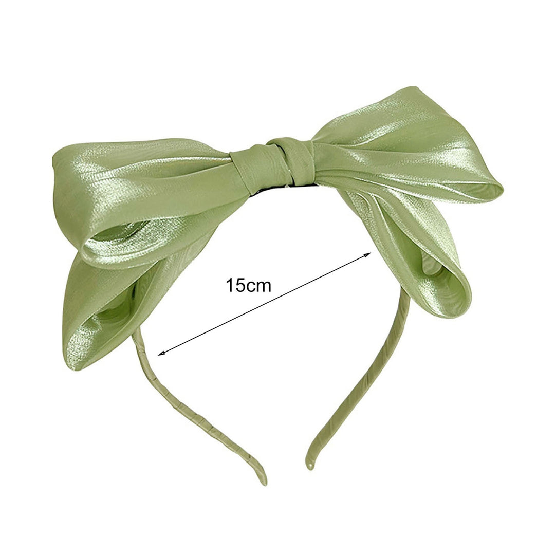 Elastic Bright Silk Soft Fabric Fairy Headband Girl Solid Color Bowknot Decor Thin Headband Hair Accessories Image 12