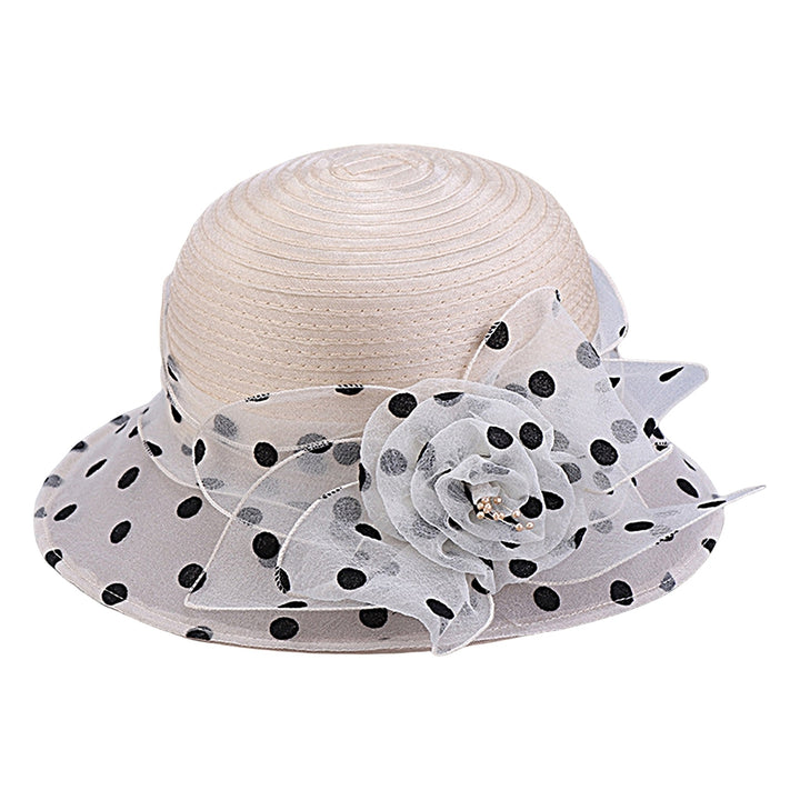 Breathable Fisherman Hat Sunscreen Anti-UV Floral Dot Print Sun Hat Female Headwear Image 3
