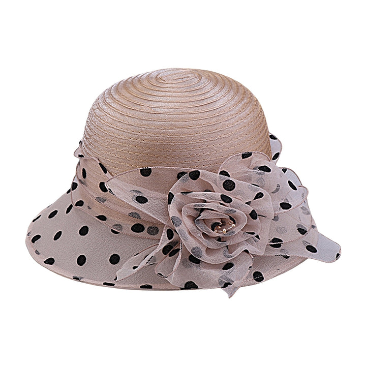 Breathable Fisherman Hat Sunscreen Anti-UV Floral Dot Print Sun Hat Female Headwear Image 4