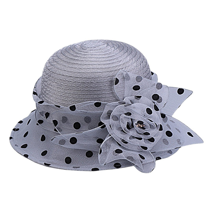 Breathable Fisherman Hat Sunscreen Anti-UV Floral Dot Print Sun Hat Female Headwear Image 1