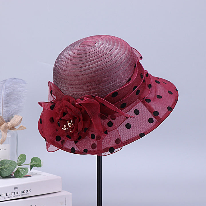 Breathable Fisherman Hat Sunscreen Anti-UV Floral Dot Print Sun Hat Female Headwear Image 7