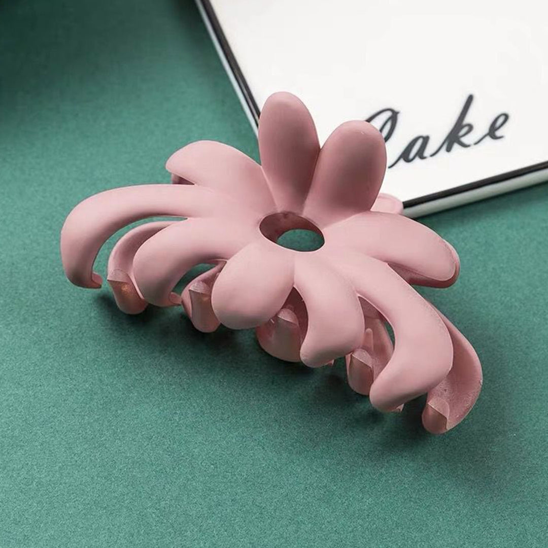 Hollow Non-slip Crossing Teeth Hair Grip Frosted Flower Decor Bath Hair Clip Hair Accessories Image 6