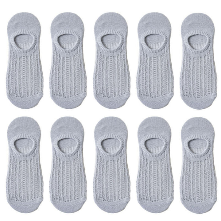 5 Pairs Stretchy Non-Slip Bottoms Women Socks Quick Drying Breathable Hollow Mesh Low Tube Socks Female Accessories Image 4