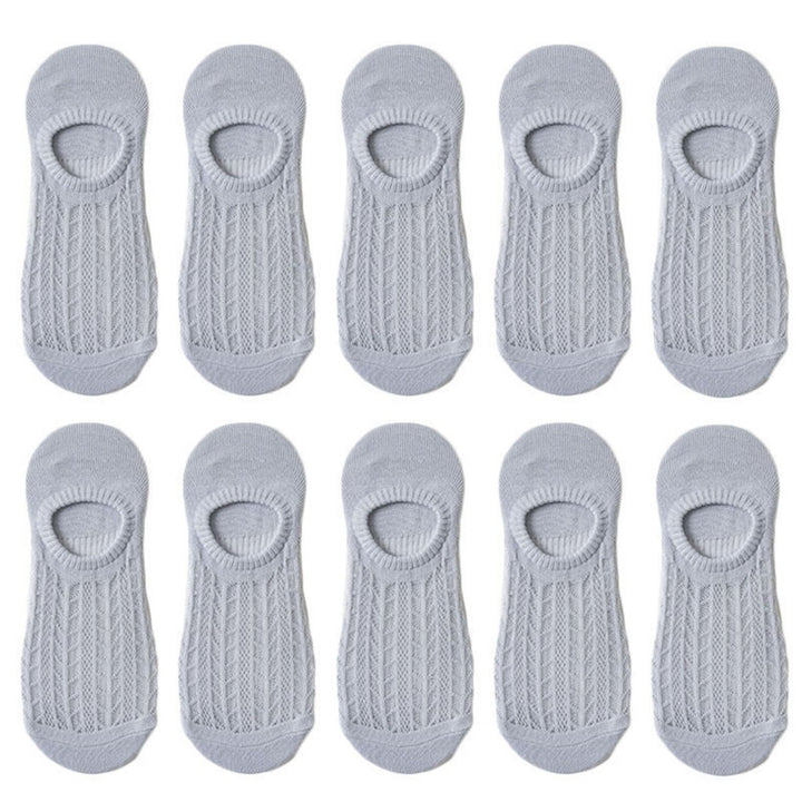 5 Pairs Stretchy Non-Slip Bottoms Women Socks Quick Drying Breathable Hollow Mesh Low Tube Socks Female Accessories Image 1