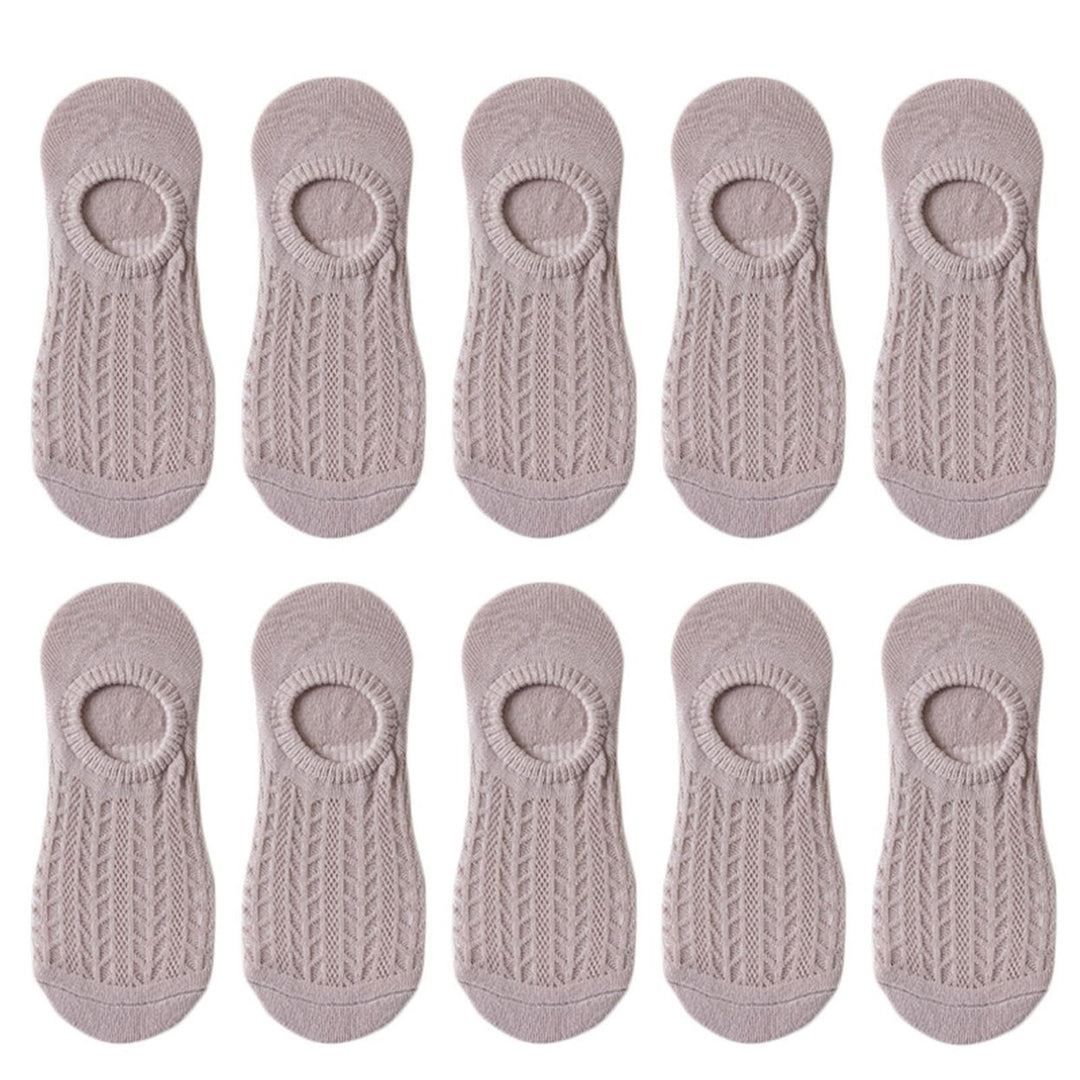 5 Pairs Stretchy Non-Slip Bottoms Women Socks Quick Drying Breathable Hollow Mesh Low Tube Socks Female Accessories Image 1
