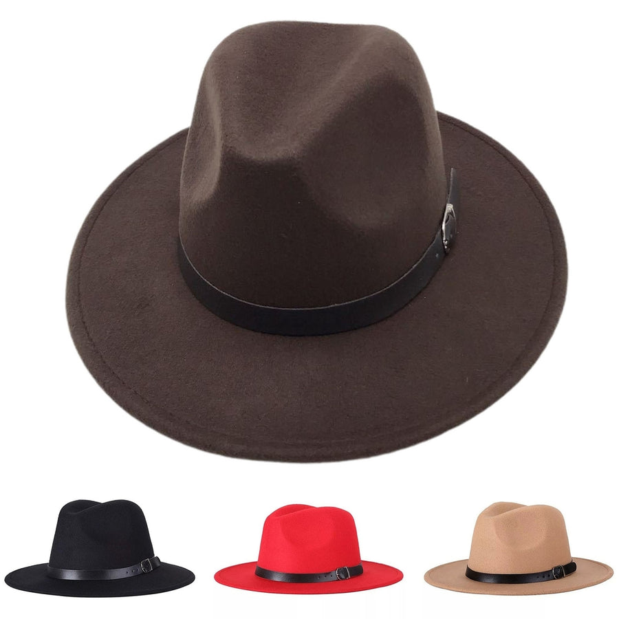 British Style Jazz Cap Breathable Wearproof Pure Color Fedora Hat for Daily Wear Image 1