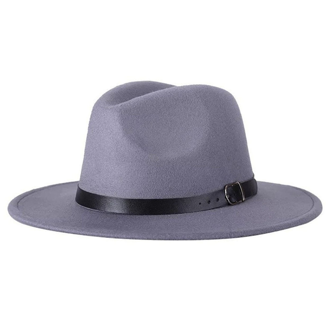 British Style Jazz Cap Breathable Wearproof Pure Color Fedora Hat for Daily Wear Image 1