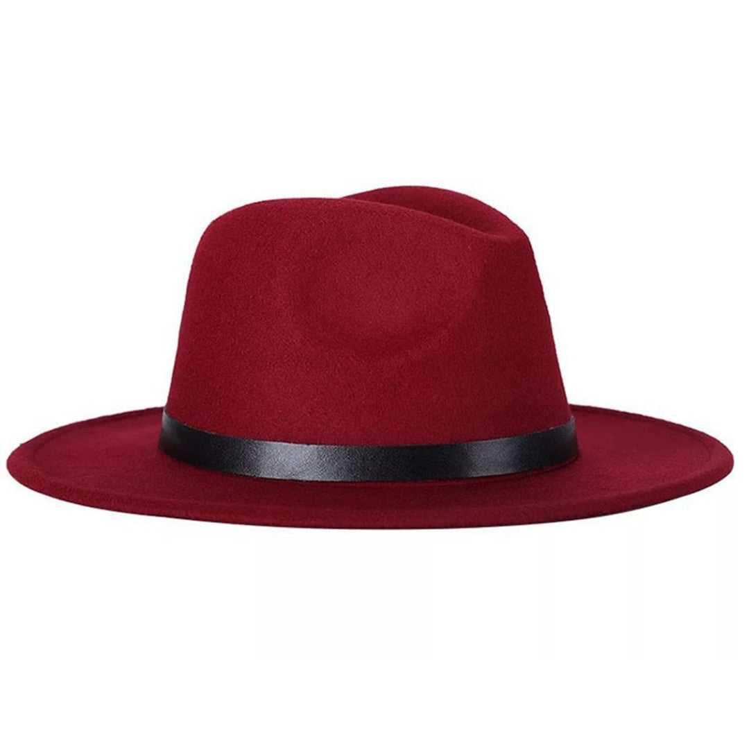 British Style Jazz Cap Breathable Wearproof Pure Color Fedora Hat for Daily Wear Image 3
