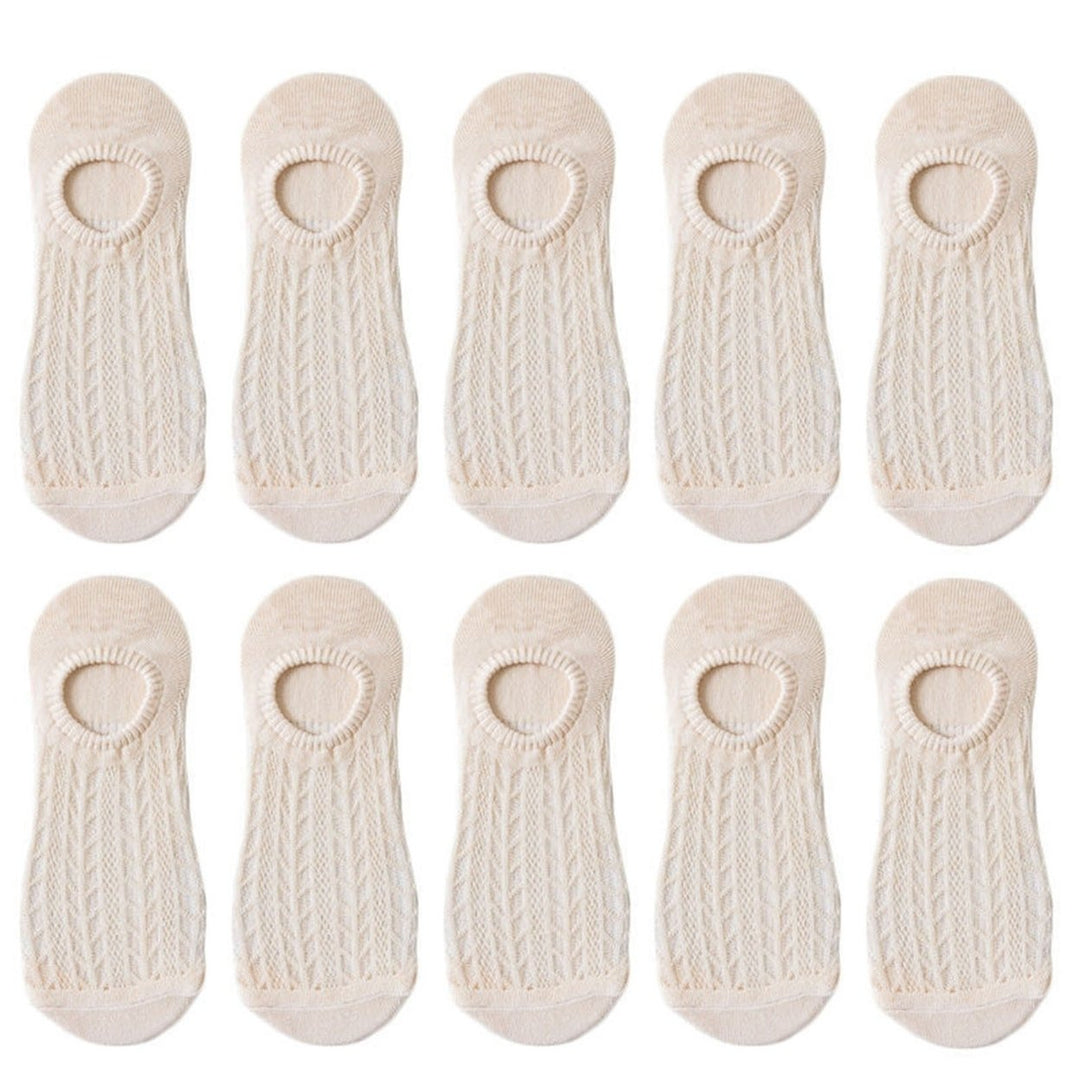 5 Pairs Stretchy Non-Slip Bottoms Women Socks Quick Drying Breathable Hollow Mesh Low Tube Socks Female Accessories Image 1