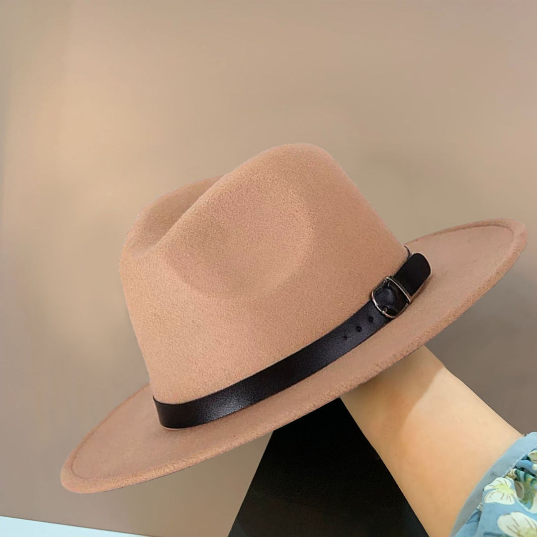 British Style Jazz Cap Breathable Wearproof Pure Color Fedora Hat for Daily Wear Image 4