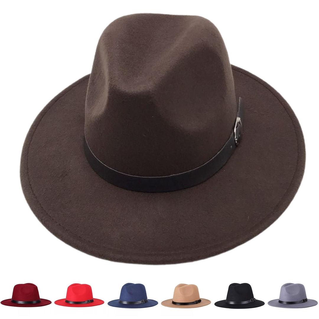 British Style Jazz Cap Breathable Wearproof Pure Color Fedora Hat for Daily Wear Image 12
