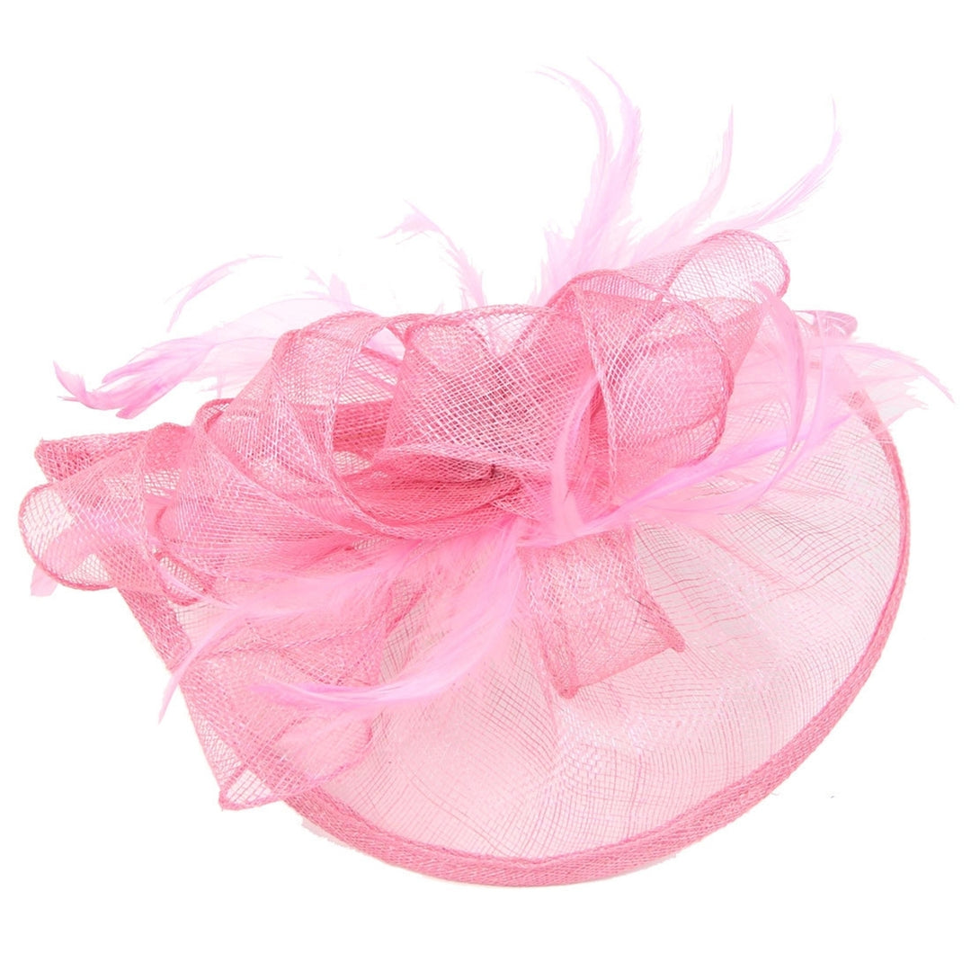 Non-slip Metal Clip Elegant Fascinator Hat Flower Mesh Ribbons Feather Party Headwear Hair Accessories Image 7