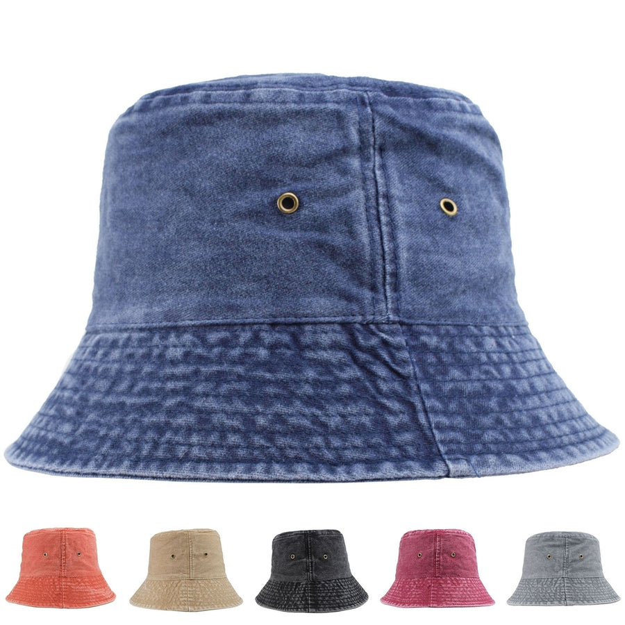 Windproof Sun Hat Breathable Denim Short Brim Fisherman Hat for Outdoor Image 1