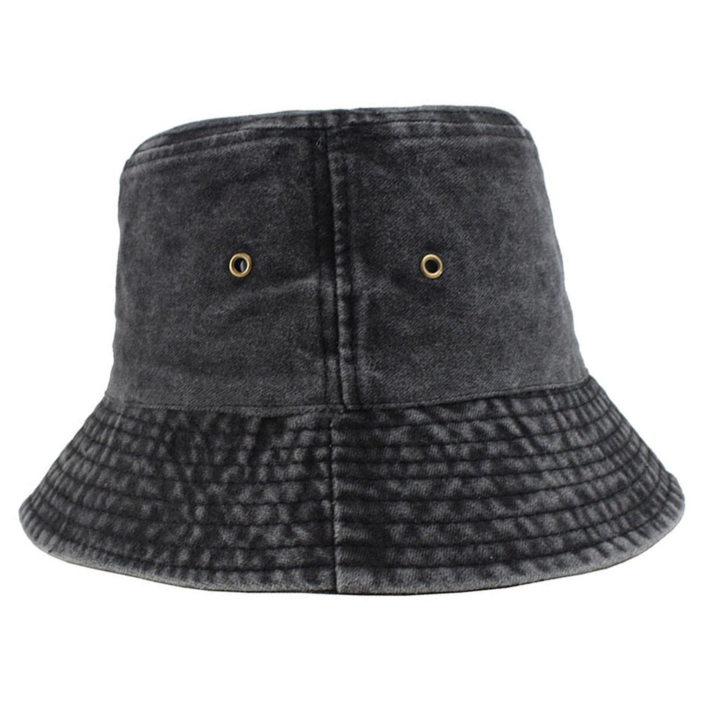 Windproof Sun Hat Breathable Denim Short Brim Fisherman Hat for Outdoor Image 2