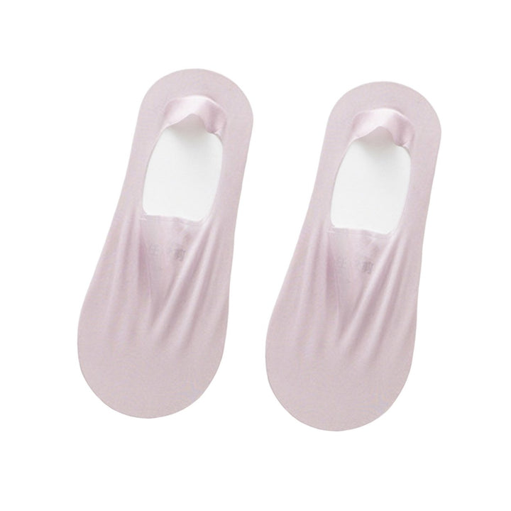 1 Pair Quick Drying High Elasticity Invisible Socks Ice Silk Non-slip Seamless Thin Boat Socks for Daily Wear Image 1