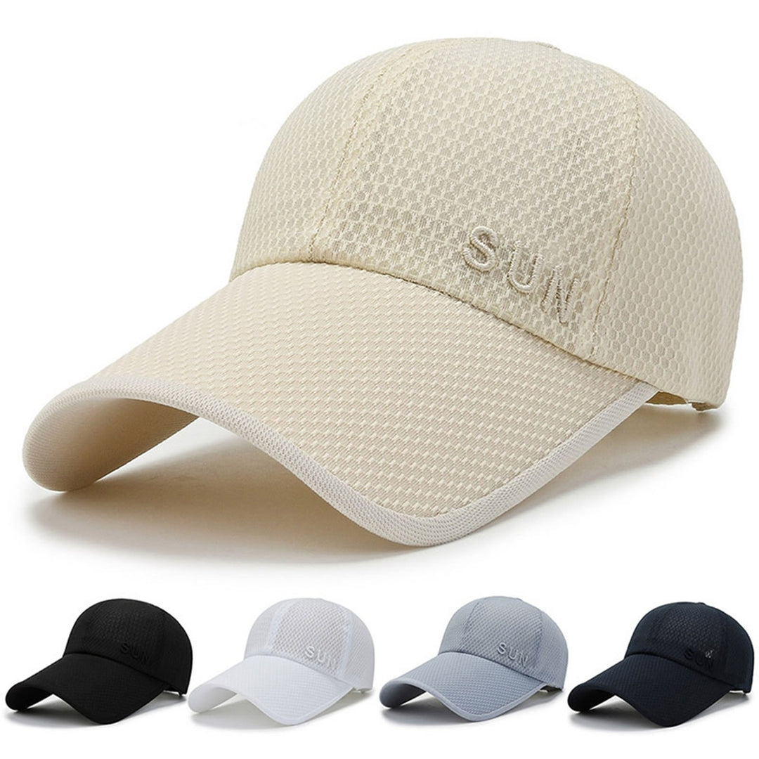 Baseball Cap Buckle Closure Sun Protection Breathable Solid Color Outdoor Hat for Women Image 1