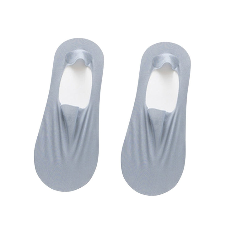 1 Pair Quick Drying High Elasticity Invisible Socks Ice Silk Non-slip Seamless Thin Boat Socks for Daily Wear Image 1