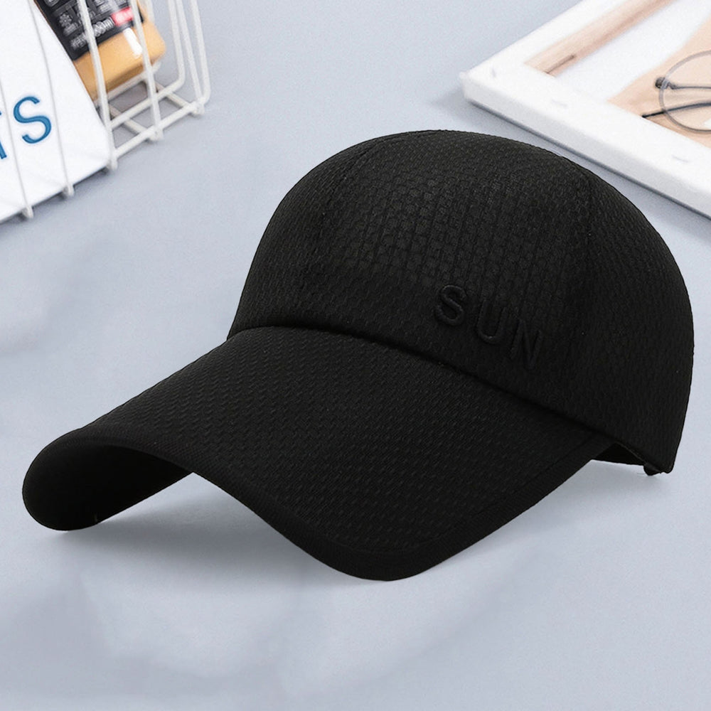 Baseball Cap Buckle Closure Sun Protection Breathable Solid Color Outdoor Hat for Women Image 2